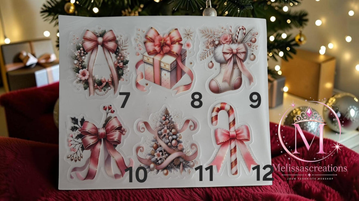 Kerststickers alleen voor rond bakje 1